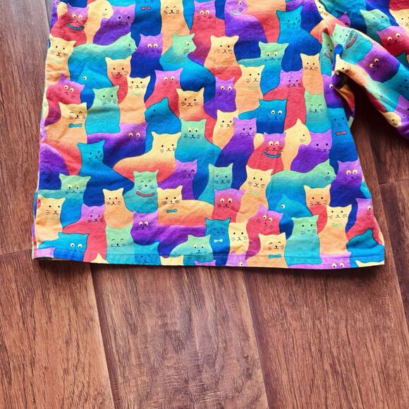 Handmade Rainbow Cat Print Womens Jorts Colorful Festival Pride Waist 29” Size 6 - Picture 10 of 16